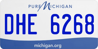 MI license plate DHE6268
