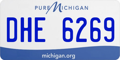 MI license plate DHE6269