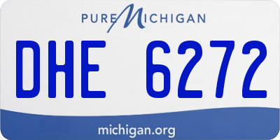 MI license plate DHE6272