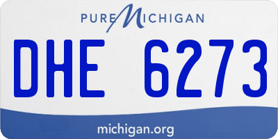 MI license plate DHE6273
