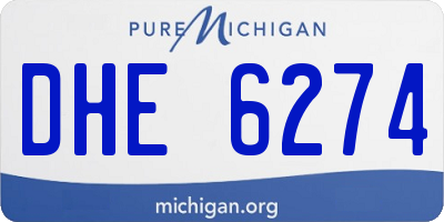 MI license plate DHE6274