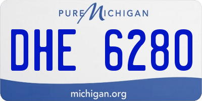 MI license plate DHE6280