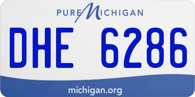 MI license plate DHE6286