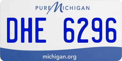 MI license plate DHE6296