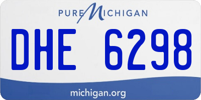 MI license plate DHE6298