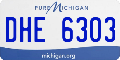 MI license plate DHE6303