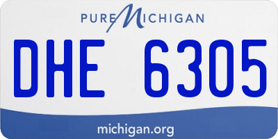 MI license plate DHE6305
