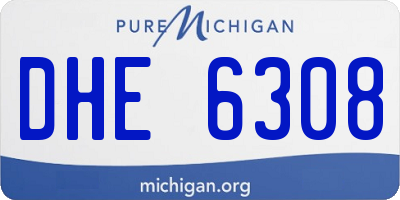 MI license plate DHE6308
