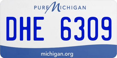 MI license plate DHE6309