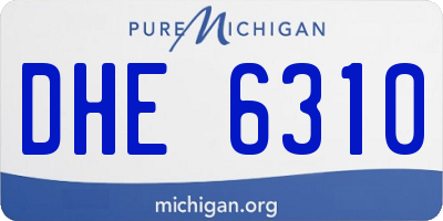 MI license plate DHE6310