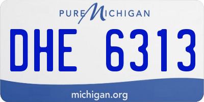 MI license plate DHE6313