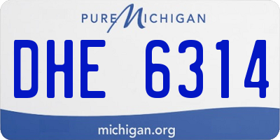 MI license plate DHE6314