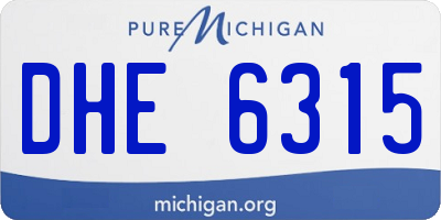 MI license plate DHE6315