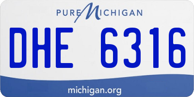 MI license plate DHE6316