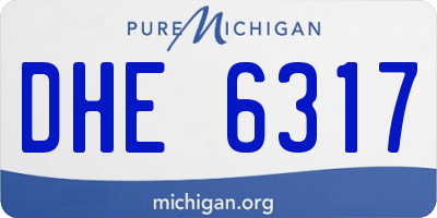 MI license plate DHE6317