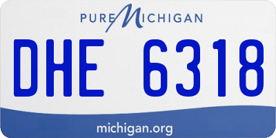 MI license plate DHE6318