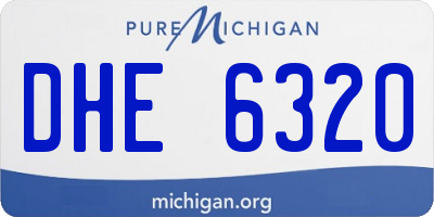 MI license plate DHE6320
