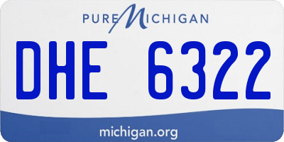 MI license plate DHE6322