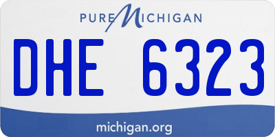 MI license plate DHE6323