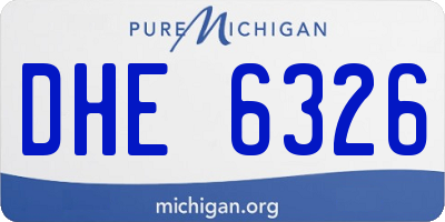 MI license plate DHE6326