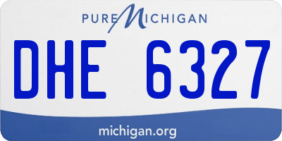 MI license plate DHE6327