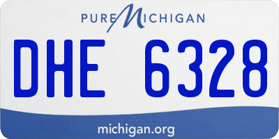 MI license plate DHE6328
