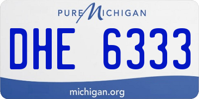 MI license plate DHE6333