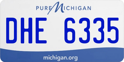 MI license plate DHE6335