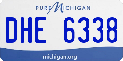 MI license plate DHE6338