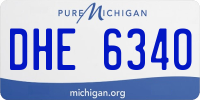 MI license plate DHE6340