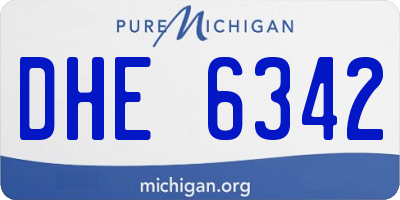 MI license plate DHE6342