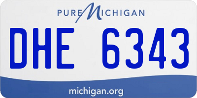MI license plate DHE6343