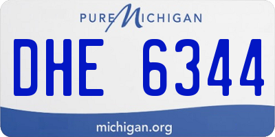 MI license plate DHE6344