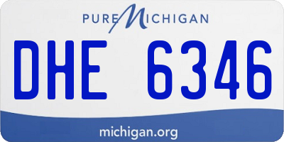 MI license plate DHE6346