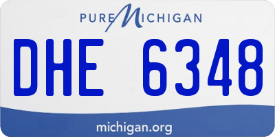 MI license plate DHE6348