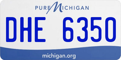 MI license plate DHE6350