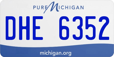 MI license plate DHE6352