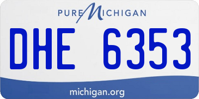 MI license plate DHE6353