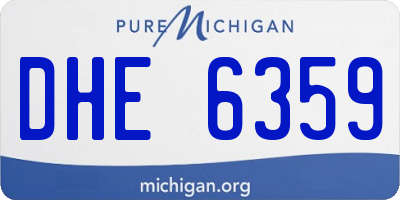 MI license plate DHE6359