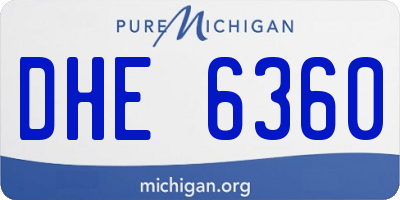 MI license plate DHE6360