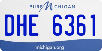 MI license plate DHE6361