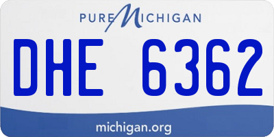 MI license plate DHE6362