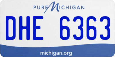 MI license plate DHE6363