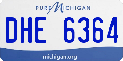 MI license plate DHE6364
