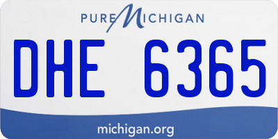 MI license plate DHE6365