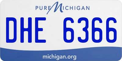 MI license plate DHE6366