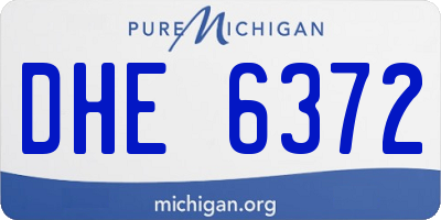 MI license plate DHE6372