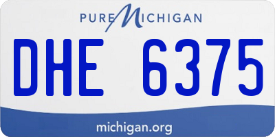 MI license plate DHE6375