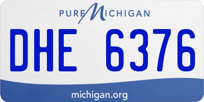 MI license plate DHE6376