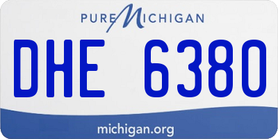 MI license plate DHE6380